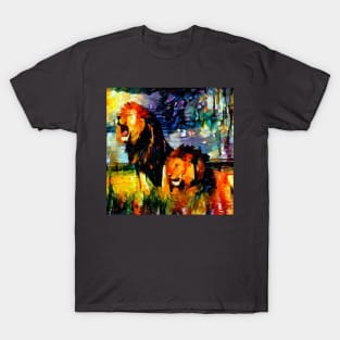 lion painting (leo art, lion king) T-Shirt